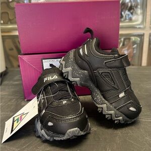 Fila Black and Gray Toddler/Infant Shoes